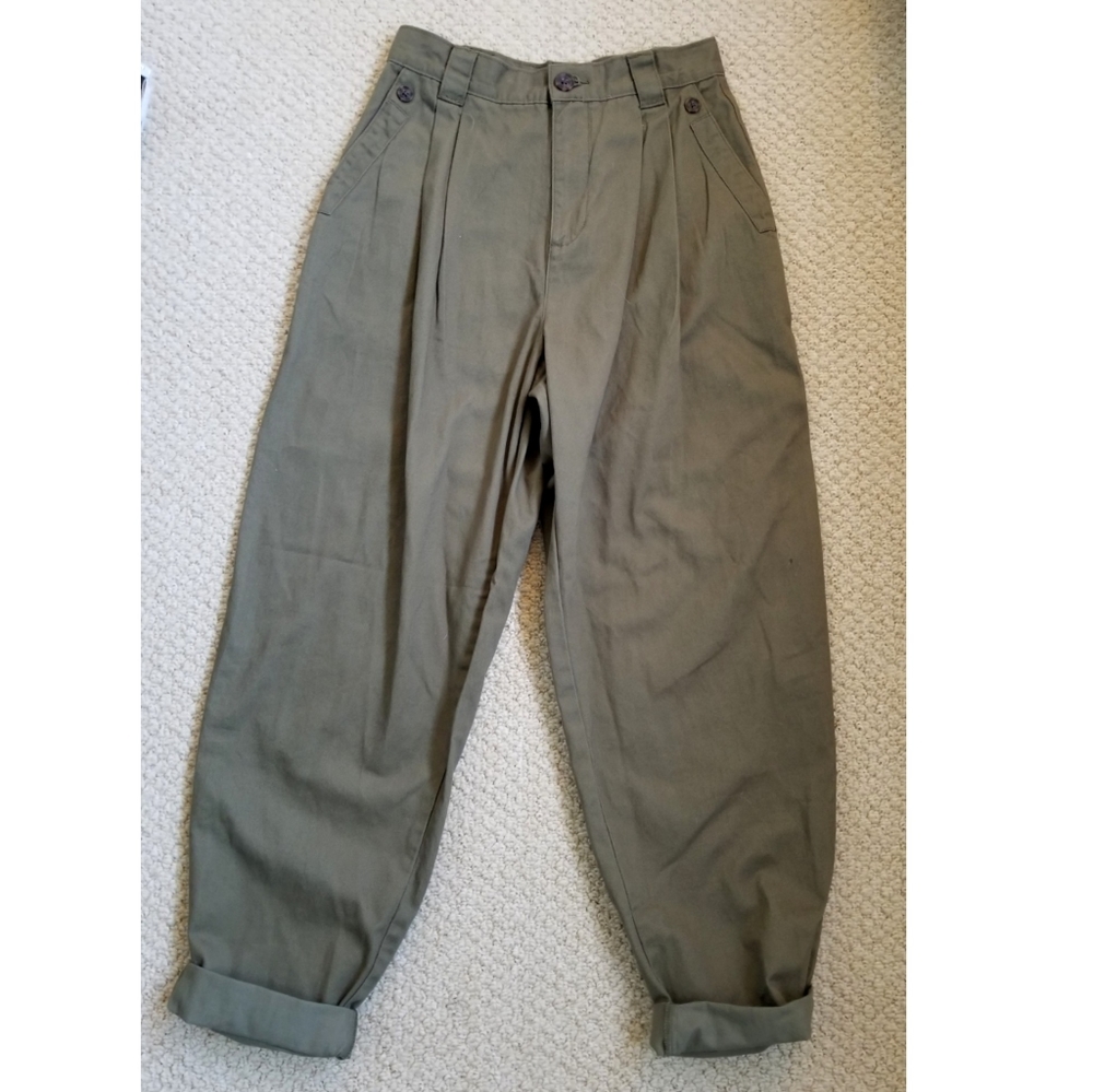 Topshop Green Caitlin Trousers